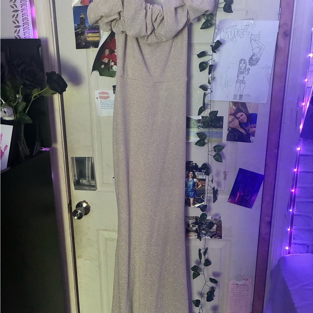 Windsor Glittering Silver Maxi Dress